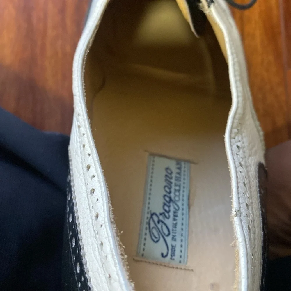VINTAGE Spectator BRAGANO for COLE HAAN Wingtip Oxford Dress Shoes 8 D ITALY